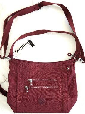 New with Tag - Kipling Belammie Crossbody / Shoulder Bag Merlot - Cute Gorilla!